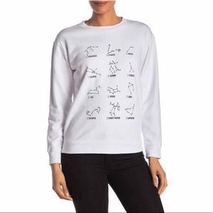 J Crew White Zodiac Sign Sweatshirt